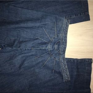 Free people flare jeans w/ sun stitching